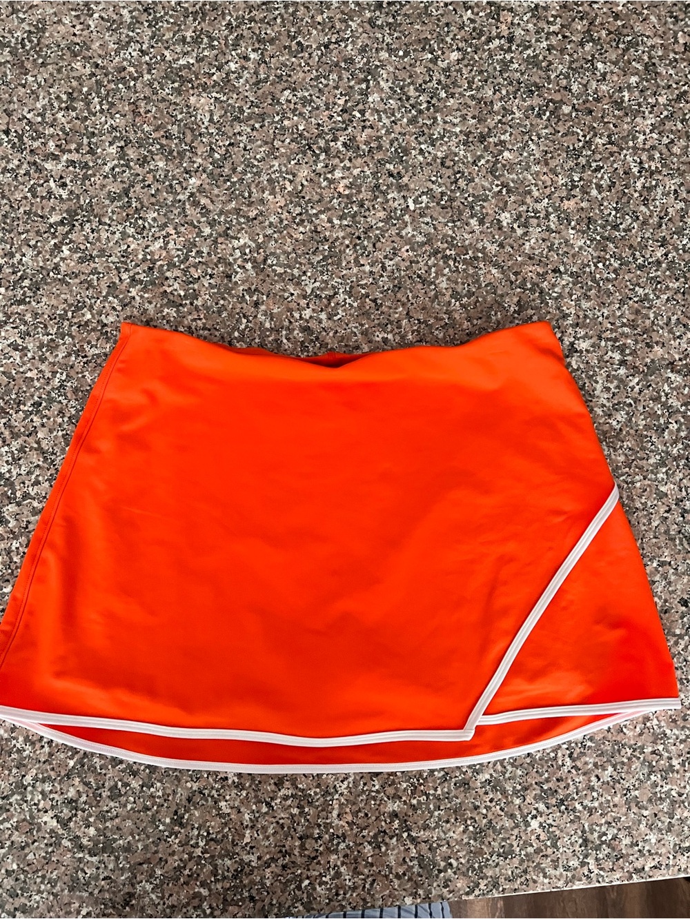 Vibrant Orange Mini Skirt with White Trim